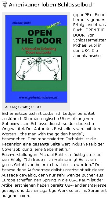 Pressemeldung von openpr.de