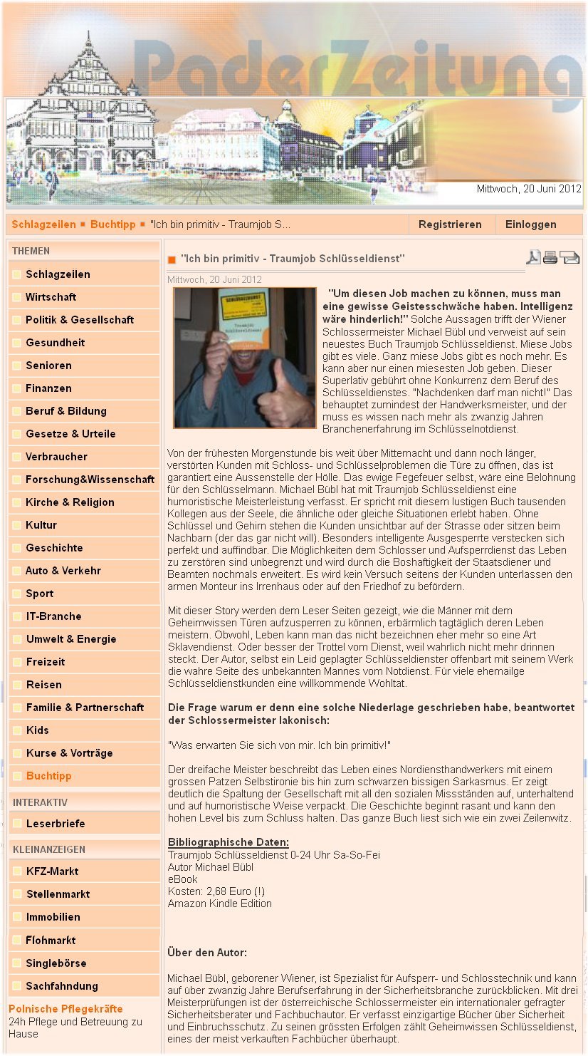 Paderzeitung, Traumjob Schlsseldienst