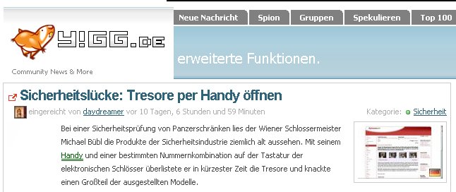 Yigg Phones Magazin Newsletter